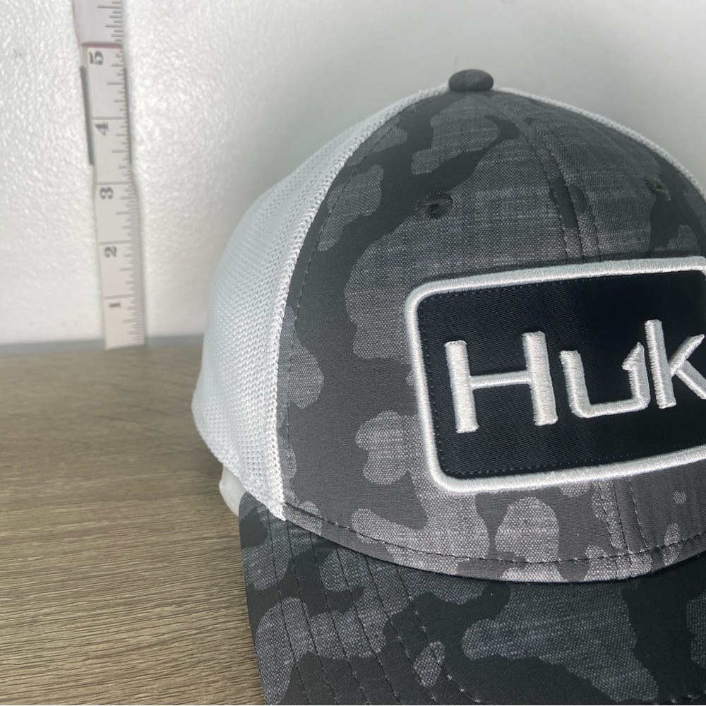 Huk Fishing Performance Hat Mens L-XL Mesh Black Gray White Polyester Spandex - Picture 15 of 16